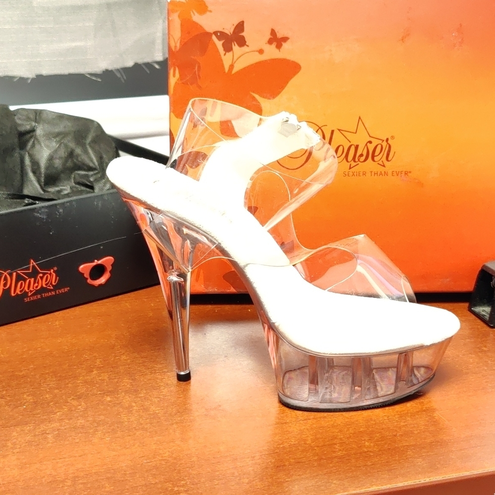 Clear platform heels
